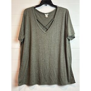 Bozzolo Cross Cross V-Neck Shirt Sleeve Top Women's Sz 3X